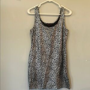 Chic Animal Print Dress black and silver